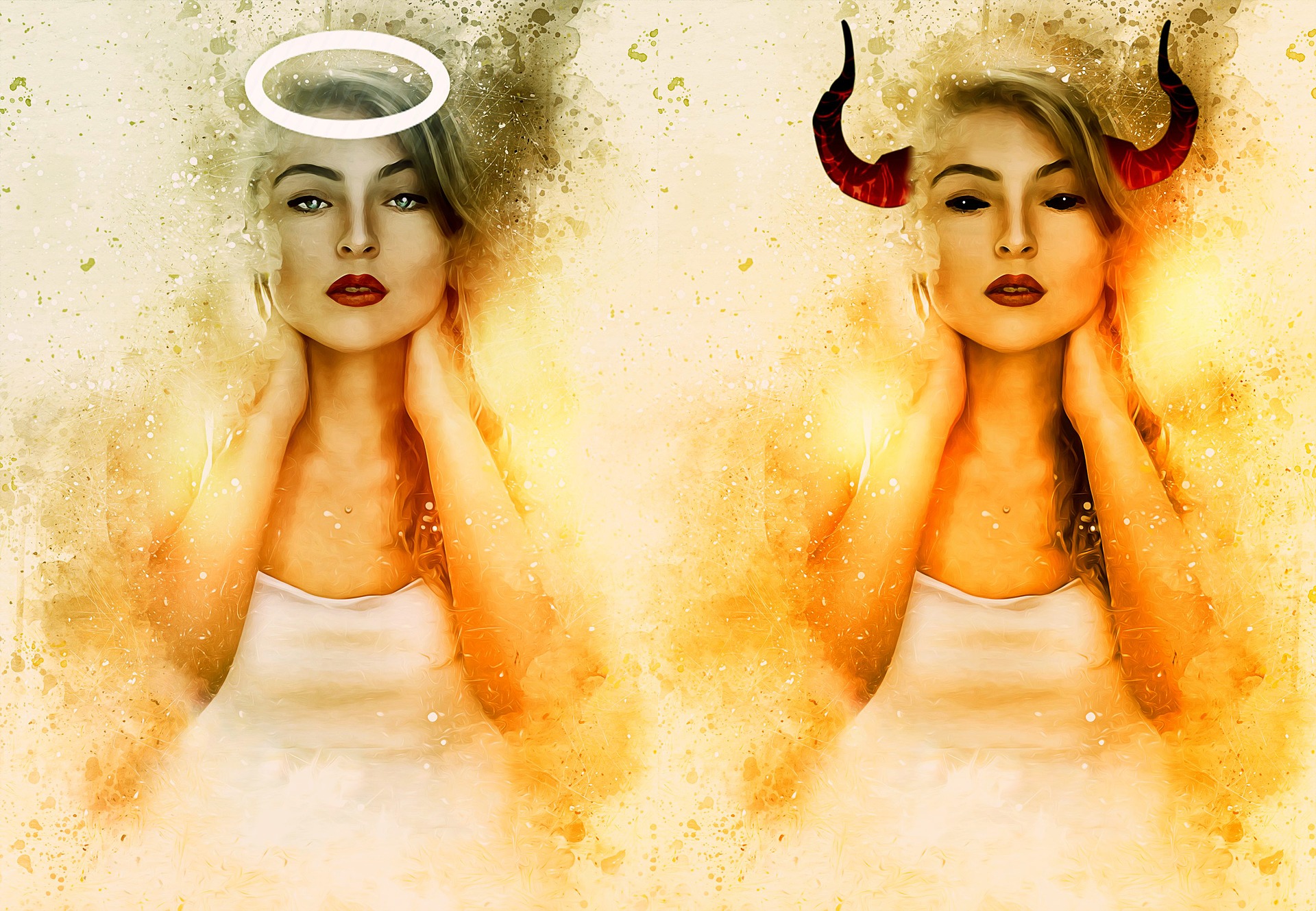 angel-demon-woman-good-evil Angel vs. Demon: Woman