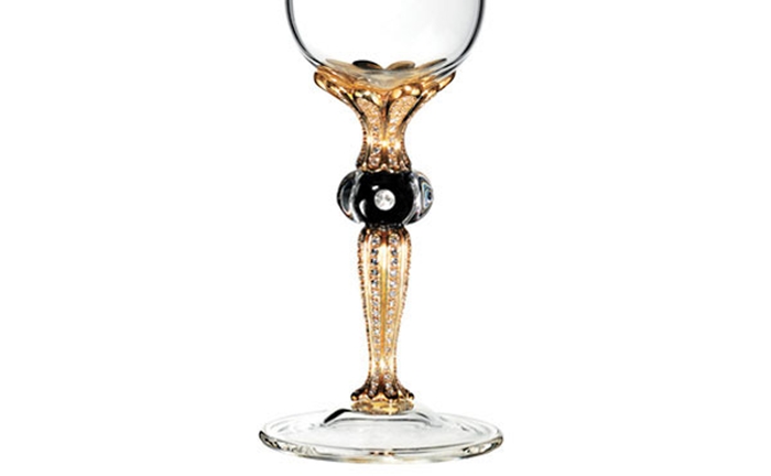 Champagne Glass, gold, diamonds, by Tobias Berger and Natascha Marx