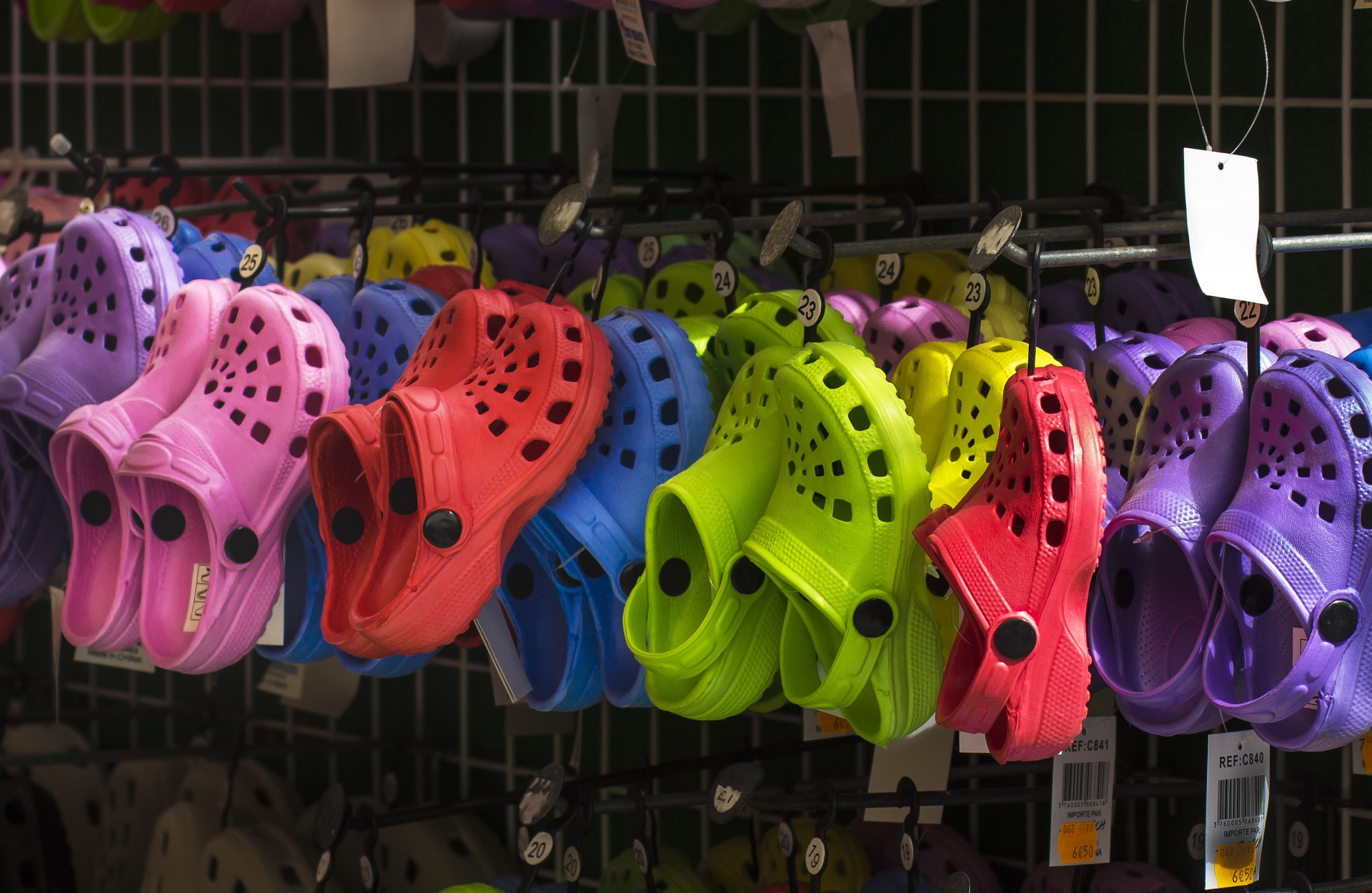 Colorful but extremely ugly plastic shoes: Crocs