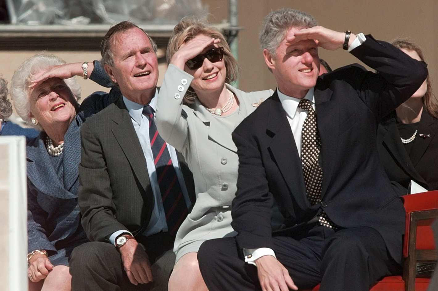 George Bush, Hillary Clinton, Bill Clinton