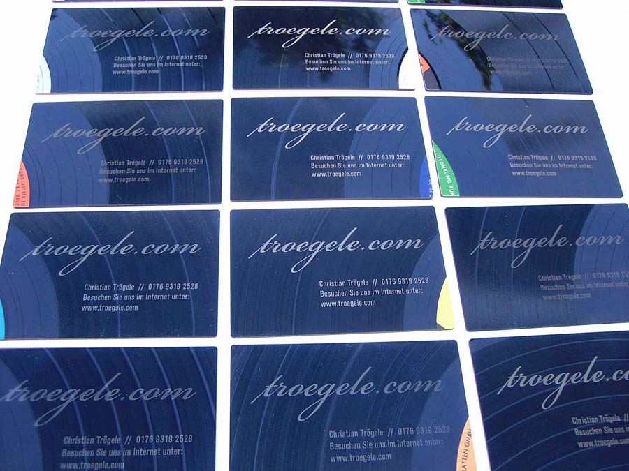 Vinyl business cards by Christian Troegele.