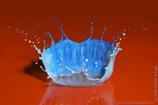Martin Waugh's liquid sculpture water drop art. Martin Waugh's liquid sculpture water drop art.