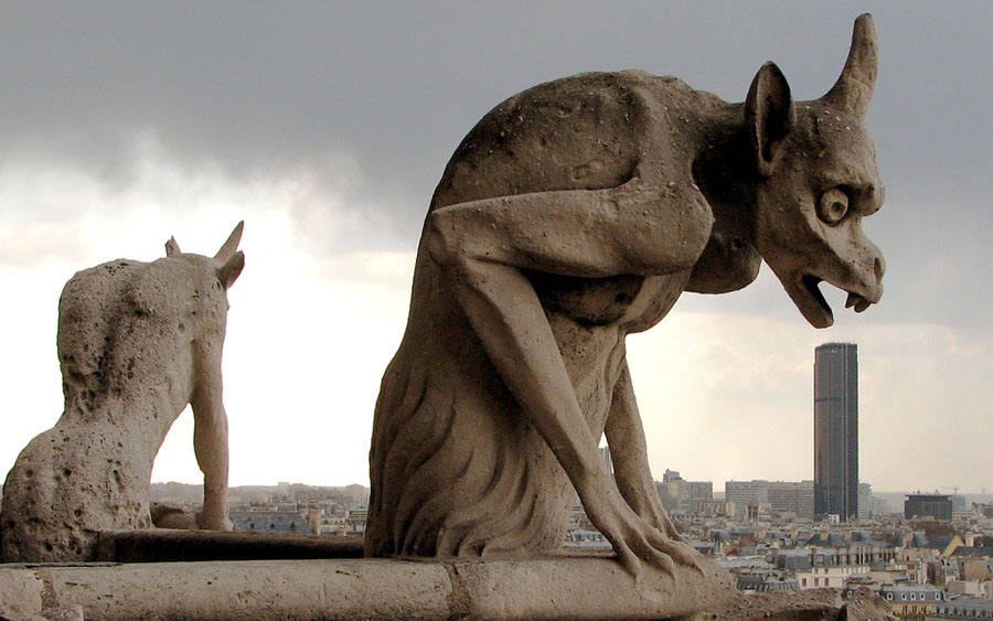 Gargoyle - demon - at Notre Dame in Paris