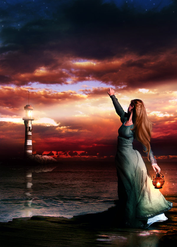 "Longing": Woman and a Lighthouse