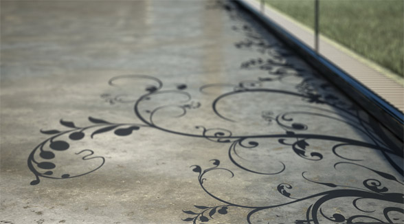 Concrete floor art by Transparent House