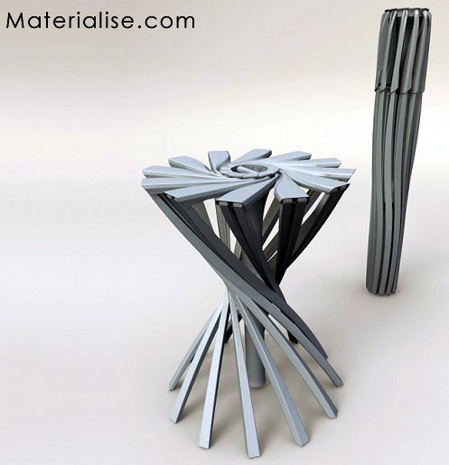 Foldable chair. Faltbarer design stuhl. By Patrick Jouin @ Materialise.com