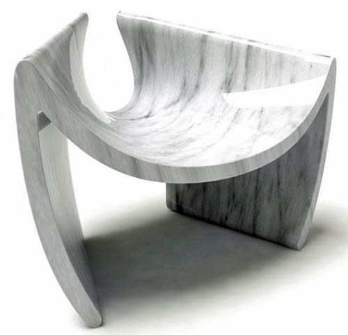 'Easy Lounge' marble chair by Tor Art. 'Easy Lounge' marble chair by Tor Art.