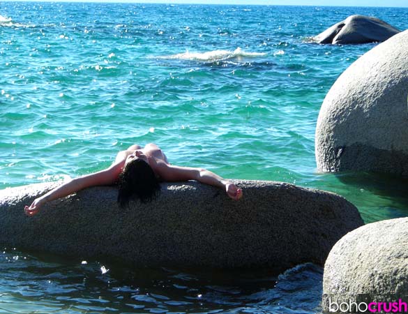 Naked woman on a stone at Lake Tahoe, USA. (Bohocrush.com) Naked woman on a stone at Lake Tahoe, USA. (Bohocrush.com)