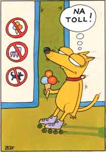 Dog, Ice cream, Rollerblades