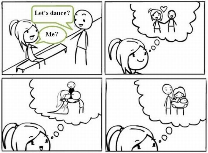"Let's dance" - Female logic...