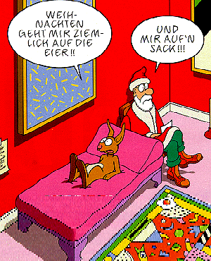 Häschen und Samichlaus/St. Nikolaus: "Weihnachten geht mir auf den sack...!"
