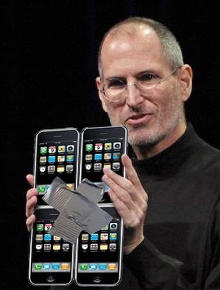Steve Jobs presents 4 iPhones as the new iPad... Steve Jobs presents 4 iPhones as the new iPad...