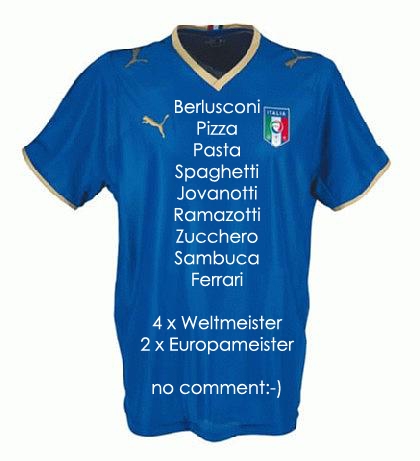 Italien. Italienisches fussball t-shirt.