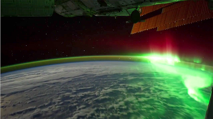 Aurora Borealis and Aurora Australis ISS Space Station Planet Earth 