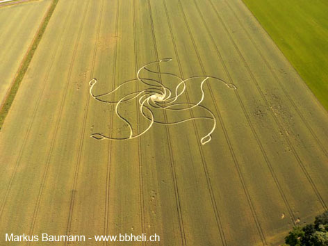 Cropcircle in Diessenhofen, Switzerland, Summer 2008. (c) Markus Baumann.