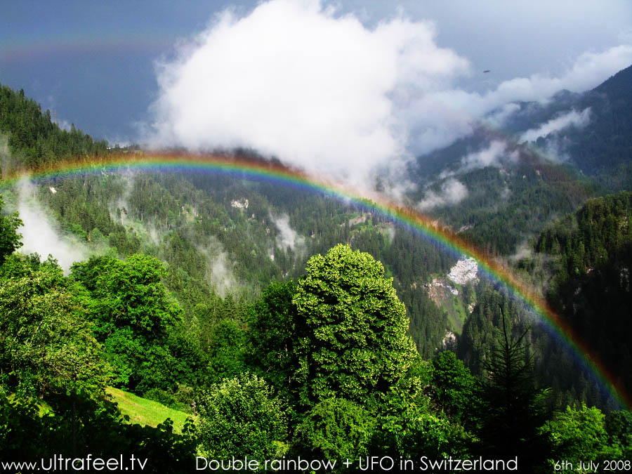 Double rainbow and UFO over Schanfigg, county Grisons, Switzerland (c) Ultrafeel
