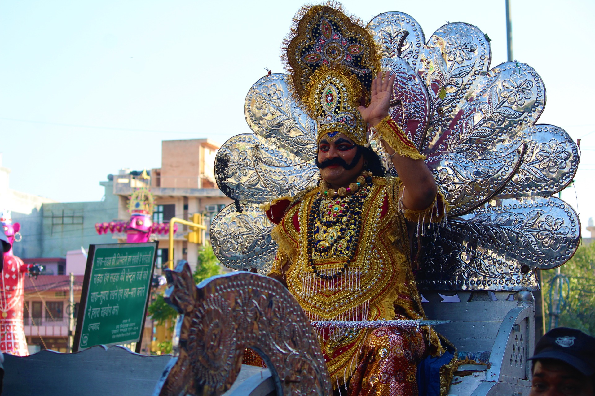 Indian man decorated at festival
