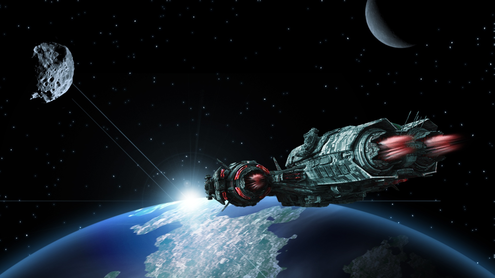 journey-trip-through-space-ship-planets-universe Journey through universe with space ship