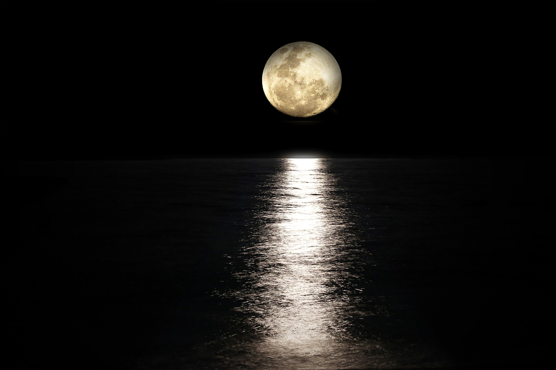 Moon-light reflected on sea