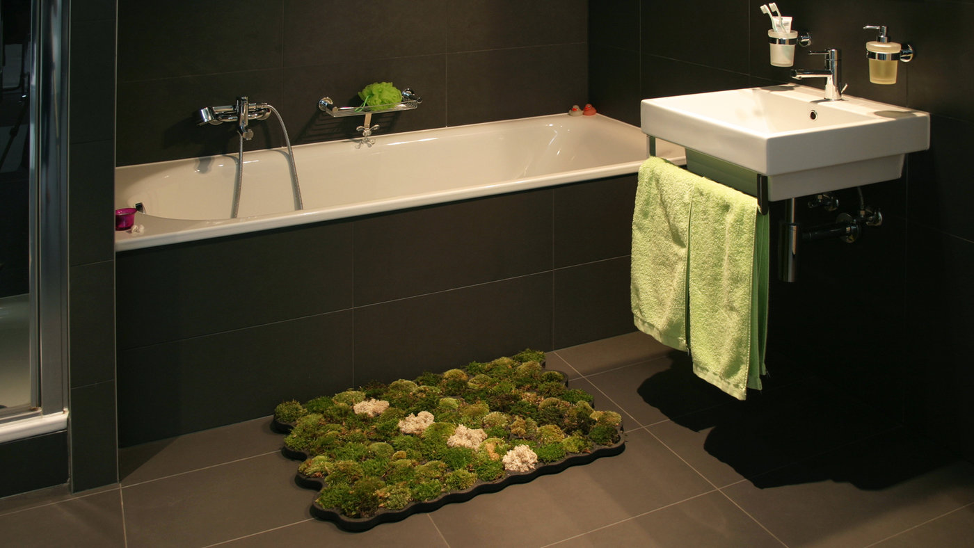 Moss carpet in bathroom by Nguyen La Chanh