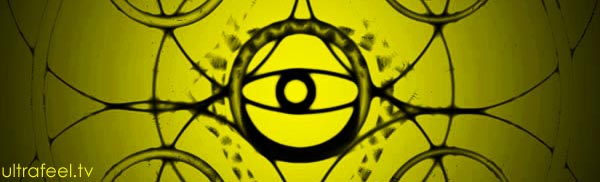 Psychedelic yellow all-seeing-eye