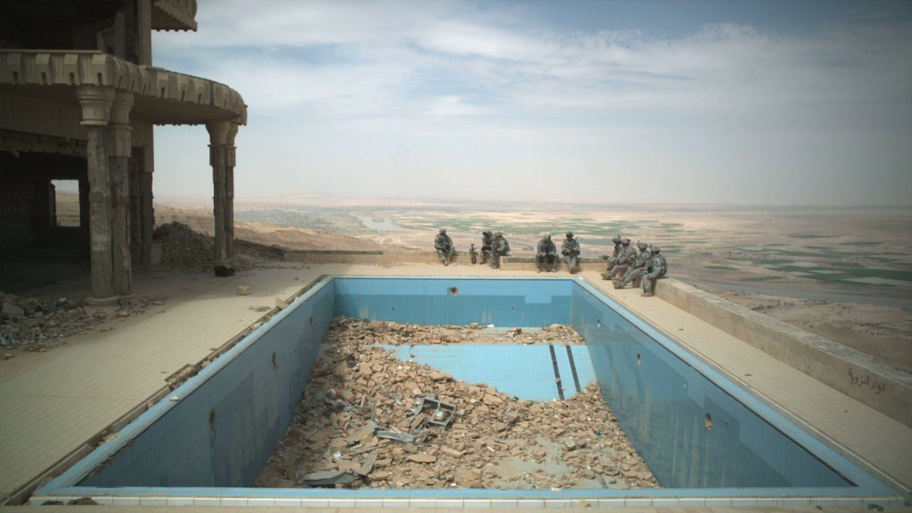 richard-mosse-theatre-of-war-swimming-pool-saddam-hussein Swimming Pool over river Tigris of Saddam Hussein - photographed by Richard Mosse in 'Theatre of War'