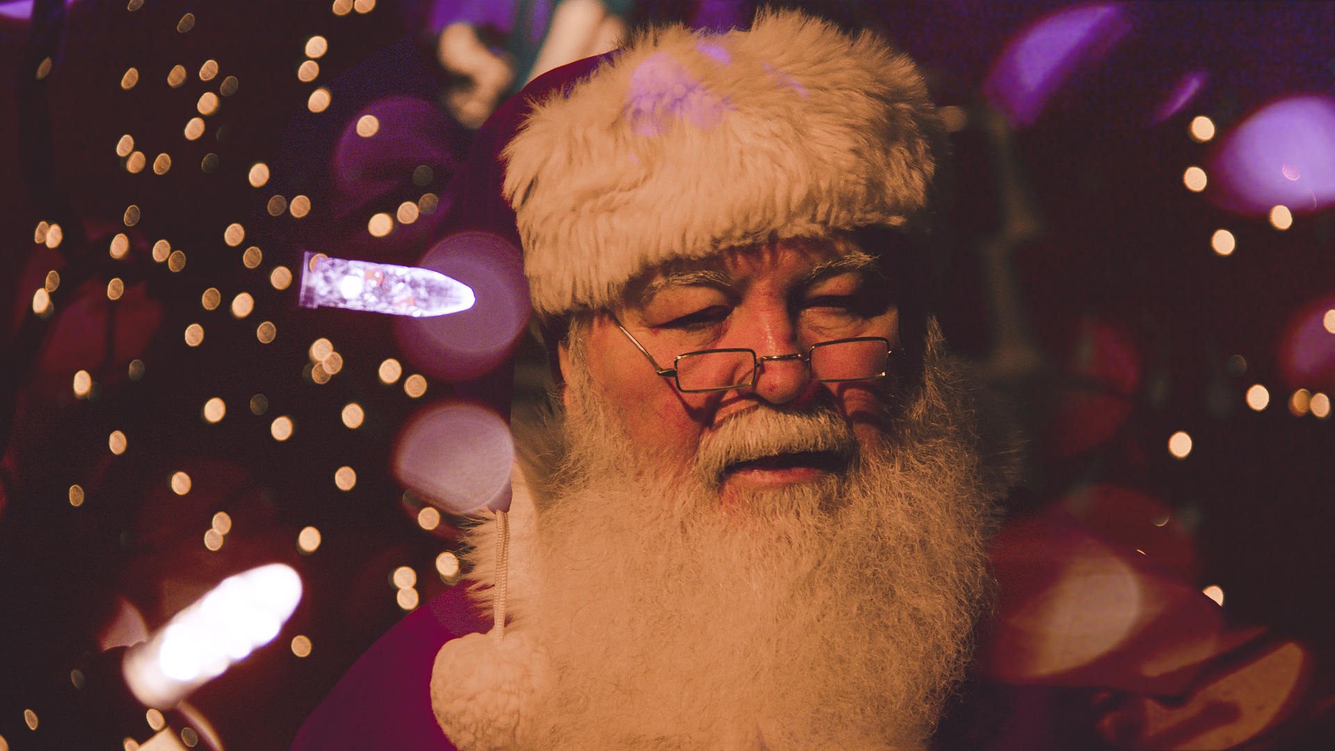Santa Claus: Old man with white beard, father christmas