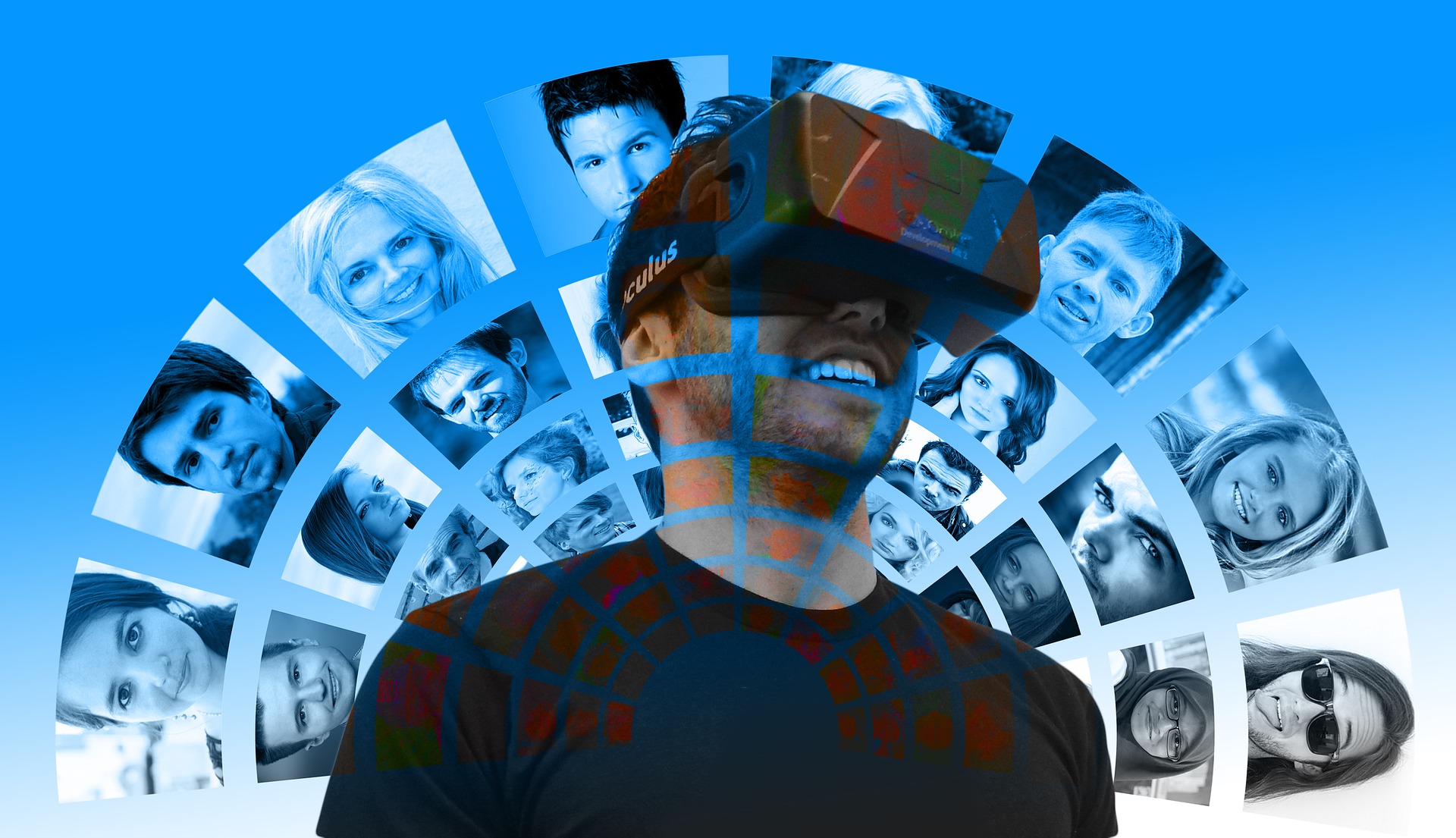 virtual-reality-goggles-oculus-man-faces-people-cyberspace Virtual reality, cyberspace, goggles, man, faces, social media, internet