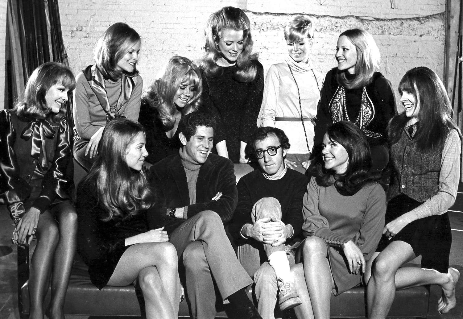 Woody Allen with the Broadway cast of 'Play It Again, Sam'